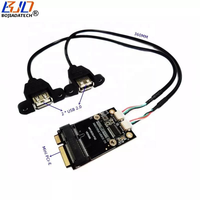 Tarjeta de Expansión Mini PCIe PCI-E MPCIe a 2 * USB 2.0 Tipo-A con Orificio de Montaje en Panel y Cable USB de 36CM