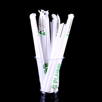 Pailles de Pla emballées individuellement dégradables de paille droite de thé de bulle colorée de matériel d'acide polylactique avec du papier d'emballage
