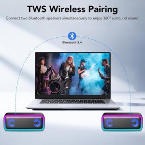 Enceinte Bluetooth portable avec lumières LED, son stéréo 30W, Bluetooth 5.4, basses améliorées, utilisation en extérieur et à domicile - Product Image 5