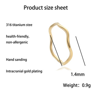 European American Style Wave Shape <b>Ring</b> Gold Women's Fashion Jewelry Geometric Design Gift 23024 - Product Image 4