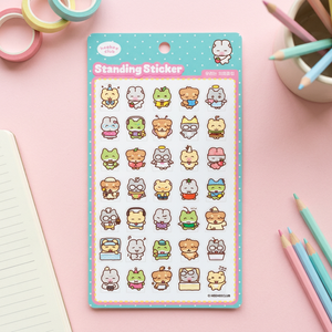 [HIHI Club] Standing PVC 3D UV Printed <b>Cute</b> Character Decorative Sticker Sheet for Diary Planner Laptop Phone - Product Image 3