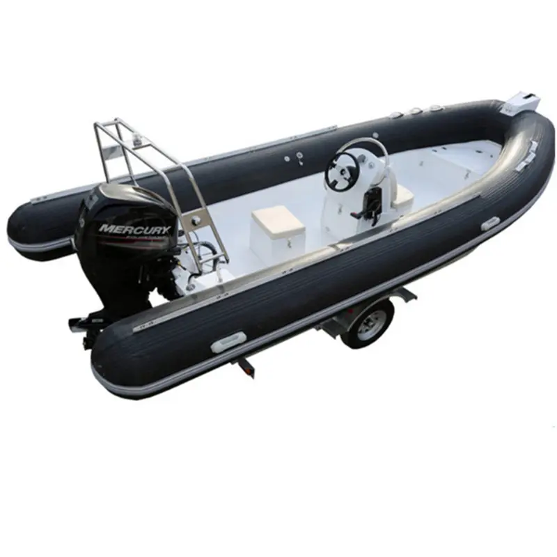 Rib 520 Glasvezel Barche Rigide Gonflable Ponton Pedaal Patrouille Opblaasbare Rib Boot Met Motor