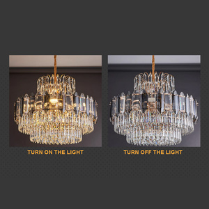 K9 pha lê vàng ánh sáng mặt dây chuyền hiện đại cao Đèn chùm trần sang trọng ánh sáng mặt dây chuyền - Product Image 5