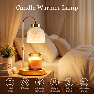 Lámpara Calentadora <span class=keywords><strong>de</strong></span> Velas <span class=keywords><strong>de</strong></span> Metal Blanco con Pintura Horneada <span class=keywords><strong>de</strong></span> Larga Duración y Resistente a la Decoloración para Decoración <span class=keywords><strong>de</strong></span> Habitaciones <span class=keywords><strong>de</strong></span> Estilo Neutral, Crema y Dark Academia - Product Image 5