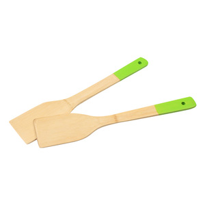 Espátula de bambú con mango pintado, utensilio de cocina antiadherente para proteger sartenes y ollas - Product Image 4