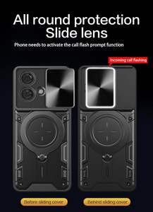 Porte-anneau chaud coques de téléphone pour Motorola <span class=keywords><strong>Moto</strong></span> G14 4G G34 G54 5G Protection de caméra coulissante support de voiture couverture arrière magnétique - Product Image 2