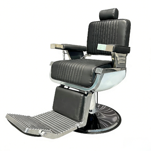Sillón de Barbería y Peluquería Plegable y Retráctil de Cuero Moderno de Alta Gama <span class=keywords><strong>para</strong></span> Afeitado, Recorte Facial y Corte de Cabello - Product Image 5