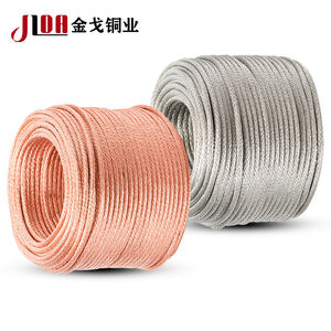 Fil de cuivre tressé rond personnalisé 10-25mm diamètre intérieur en <span class=keywords><strong>PVC</strong></span> disponible en étamé flexible et dur dessiné et nu - Product Image 1