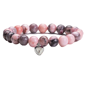 Quarzo rosa fatto a mano stile bohémien per bracciale con ciondolo a cuore Design di nicchia <span class=keywords><strong>gioielli</strong></span> regolabili per san valentino - Product Image 1