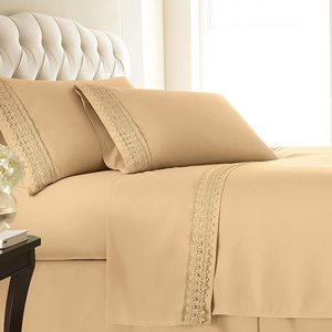 Ảo thêm sâu túi ren tấm ga trải giường chất lượng cao cấp mới thiết kế hiện đại Rắn phong cách phẳng tấm ga trải giường trên bán - Product Image 2