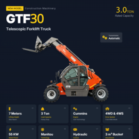 3T Manitou Telehandler: Tinggi Angkat 7m, Mesin Diesel Cummins, Penggerak 4 Roda (4WD) dengan Kemampuan Putar, Bak 3m³.