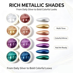 Polvo de Uñas Efecto Espejo OEM 21 Colores 0.3G, Polvo Cromado Multicolor Ultra Fino Metálico para Salón de Uñas, Venta al por Mayor 2026 - Product Image 2