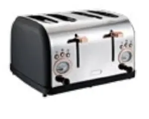 常绿4片烤面包机，whall不锈钢，烤面包机-6面包阴影设置，百吉饼/除霜/取消功能，带双重控制