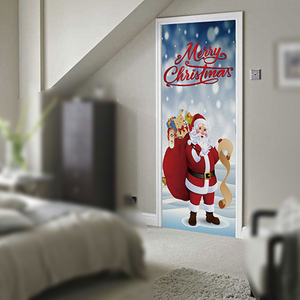 Adesivo della porta di natale buccia e bastone rimovibile carta <span class=keywords><strong>da</strong></span> parati impermeabile murale adesivo <span class=keywords><strong>da</strong></span> <span class=keywords><strong>parete</strong></span> in PVC adesivo per la decorazione - Product Image 1