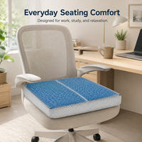 Coussin de siège orthopédique en mousse à mémoire de forme et gel, double face, pour fauteuil roulant/voiture, avec dossier tissé, rafraîchissant et antibactérien, 180x160x30CM