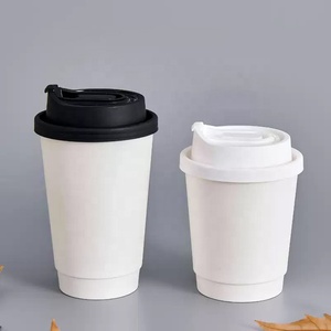 Gobelets à café en papier jetables recyclables avec logo personnalisé, 8 oz, 12 oz, 16 oz, gobelets à café chauds avec couvercles - Product Image 1