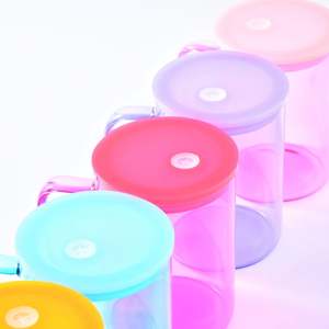 Wholesale Bulk 15oz Jelly Glass Camper <b>Mug</b> with Colored pp Lid Tea Milk Beer Crystal clear Sublimation Glass <b>Mug</b> with pp Lid - Product Image 6