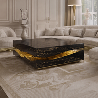 Table basse de salon de luxe en marbre artistique haut de gamme. Table basse irrégulière de luxe pour la maison.
