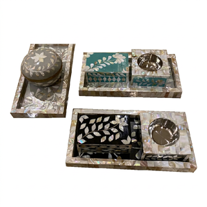 Best Quality <b>Mother</b> of Pearl Inlay Tray Box burner Set for Home Decoration Arabic Mop Mubkhar Ramadan Gift - Product Image 1