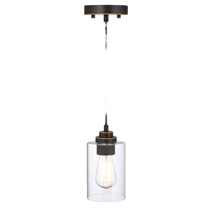 Single Adjustable Height Steel Pendant <b>Light</b> Clear Glass Shade E26 Brushed Nickel Incandescent Bulbs Dimmable <b>Dining</b> Lighting - Product Image 3