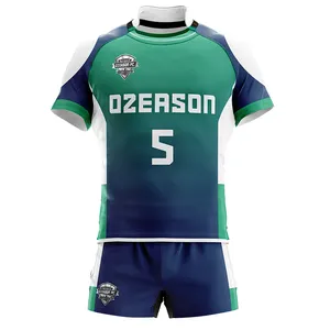 High quality kids rugby t-shirt jersey team set custom sports rugby practice uniforms for men