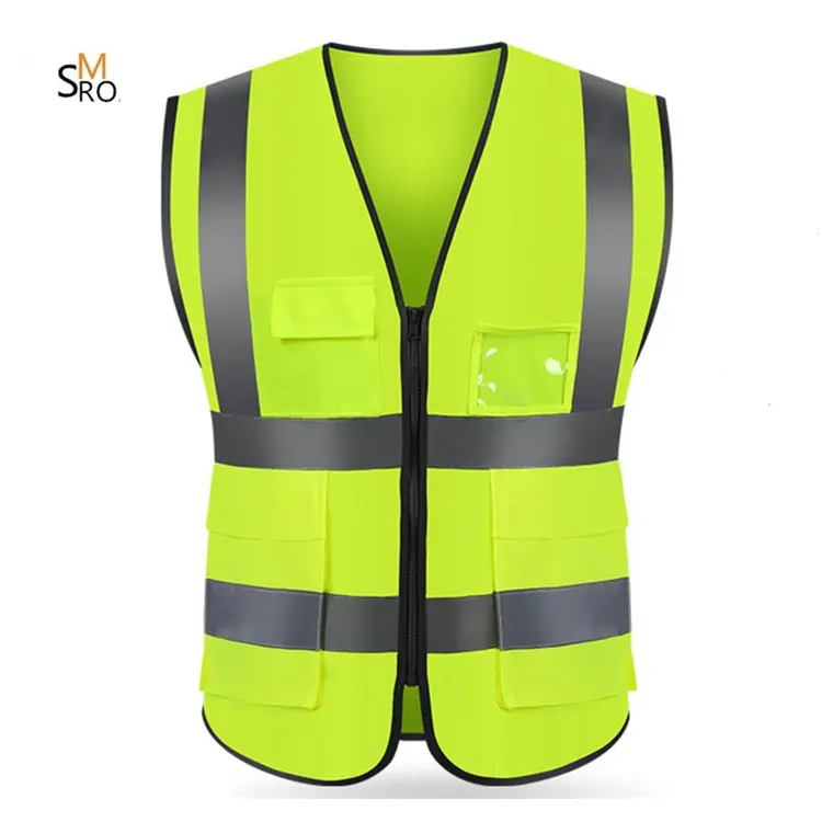 Aanpasbare Logo Hoge Zichtbaarheid Reflector Bouw Werk Zakken Reflecterende Veiligheid Vest