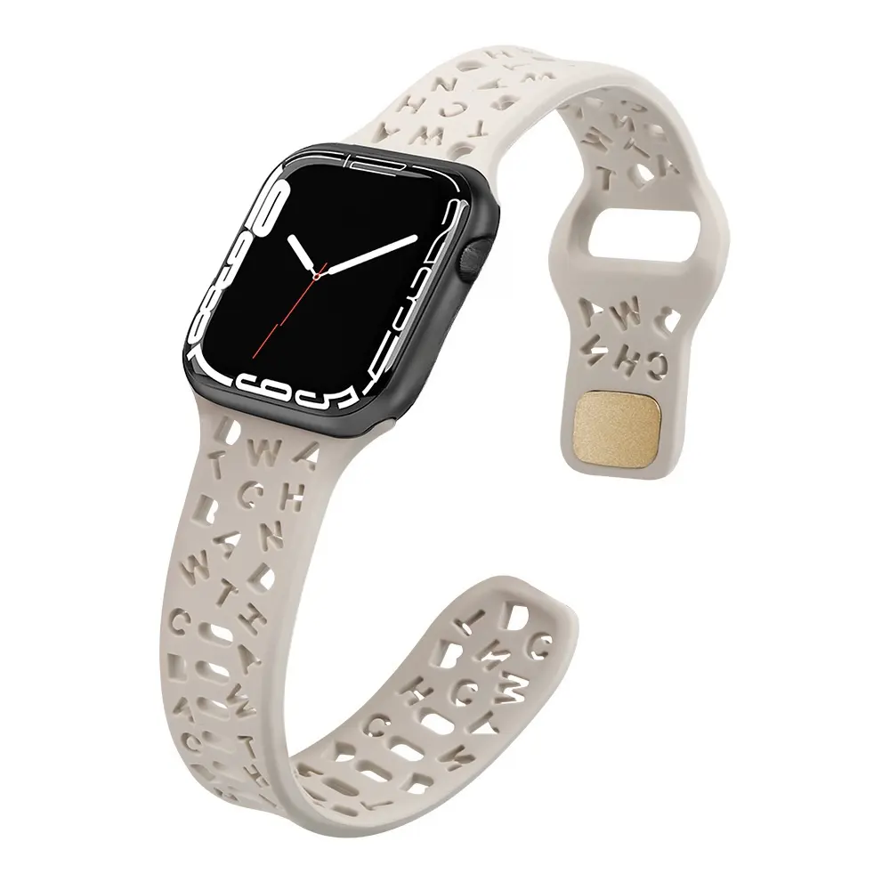 Substituição da fábrica pulseira de relógio de silicone 44/45/42/40/41/38mm borracha esporte pulseira para apple watch strap