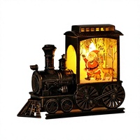 Lampe de nuit LED rétro mini-train en plastique, nouveauté Noël 2025, veilleuse musicale lumineuse, cadeau de décoration en gros