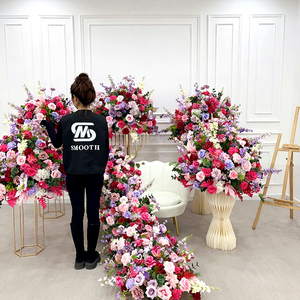 SMOOTH Artificial Pink Purple Silk <span class=keywords><strong>Rose</strong></span> Ball Floral Runner Centros DE MESA DE BODA Kissing Ball para decoración de eventos de boda - Product Image 1