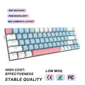 <span class=keywords><strong>Clavier</strong></span> mécanique Eyooso Mini 68 touches 60% rétroéclairé LED, étanche, filaire, programmable USB-C pour joueurs PC - Product Image 1