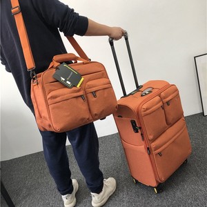 Oxford Cloth Luggage 20 Inch Carry On 4 <b>Wheels</b> Solid Color Zipper Opening Leisure Travel Suitcase - Product Image 4