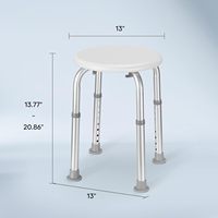 Siège de douche en aluminium réglable en hauteur sur huit niveaux - Durable, léger et confortable pour la rééducation et les soins de douche