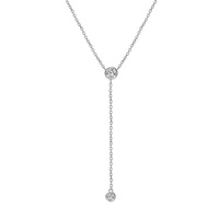 Collier pendentif simple en moissanite en forme de Y avec chaîne croisée à pompon doré, bijoux élégants superposés pour femmes