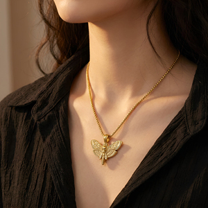 Pendentif en acier inoxydable de style punk avec motif crâne et insecte, bijou fantaisie unisexe, vente en gros - Product Image 5