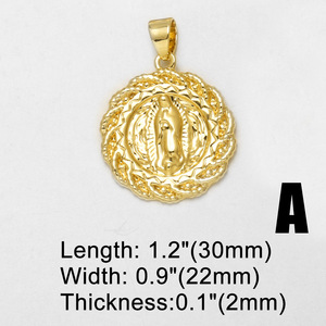 ASJEWELRY Medalla de la Virgen María y <span class=keywords><strong>San</strong></span> <span class=keywords><strong>Benito</strong></span>, Chapada en Oro, de Cobre, Colgante Religioso Católico para Collar, Fabricación de Joyas DIY pdtb994 - Product Image 6