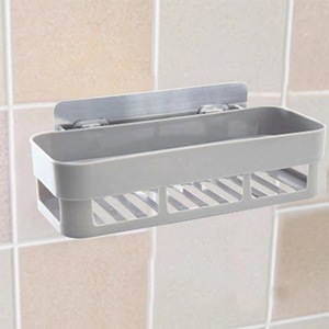 Étagère murale de salle de bain sans perçage, sans couture, pour articles de toilette, étagère de rangement rectangulaire pour toilettes - Product Image 5