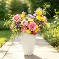 Pot de fleurs vertical en plastique PP, design à rayures verticales en forme de V inversé moulé par injection, pour la décoration de la maison et du bureau