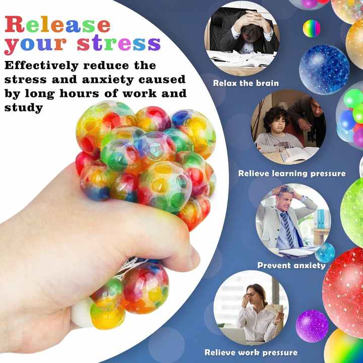 Creative New Decompression And Ventilation Grape Ball Toys Tricolor Colorful Beads Grape Ball Pinch Le Children's Toys