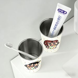 Taza para enjuague bucal de acero inoxidable Crayon Shin Chan, diseño de dibujos animados de acero 304 para niños y parejas, taza para beber resistente a roturas - Product Image 2