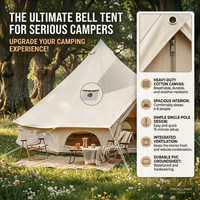 Yurta Mongola Tradicional, Carpa de Camping de 5m de Diámetro, Lona Impermeable de Algodón para Glamping Familiar y Eventos al Aire Libre