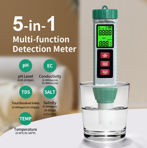 Testeur d'eau de couleur verte de nouvelle conception, 5 en 1, pH, température, EC, <span class=keywords><strong>TDS</strong></span>, pour <span class=keywords><strong>piscine</strong></span>, avec service OEM - Product Image 1