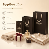 Bolsa de Regalo de Papel Gris Biodegradable, Impresión Digital de Lujo, Asa de Cuerda de Algodón, para Regalos Corporativos y Venta al por Mayor