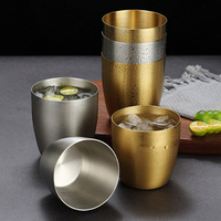 Tasse à eau, mug à café, gobelet à lait en acier inoxydable 304 extra épais, style coréen, sensation métallique lourde, pour usage en restaurant