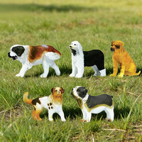 Figurines d'animaux de ferme en plastique solide Yuglow, pack mixte, modèles réalistes de chiens, décorations, jouets