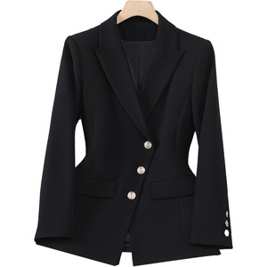Women's Burgundy Blazer Slim Fit Solid Color Professional Workwear Top Spring Autumn Style - Product Image 5