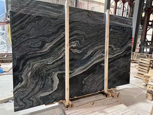 Mármol negro personalizable con veta dorada clásica y textura de grano de madera antigua para decoración interior y exterior - Product Image 5