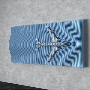 ML-WD058 Customizable Multifunction Airplane Pattern Solid Wood Handcrafted <b>Wall</b> Decor Aviation <b>Sign</b> for Living Room Kids - Product Image 1