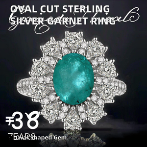 YinZheng Factory Wholesale Romantic Oval Cut 925 Sterling <b>Silver</b> White Yttrium Aluminium <b>Garnet</b> Gemstone for Women-Gift Party - Product Image 2