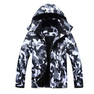 Áo khoác Nam Mùa Đông trượt tuyết mui xe chống gió không thấm nước dây kéo Parka nhiều túi áo mưa thể thao ngoài trời ấm áp logo phía trước phong cách - Product Image 3