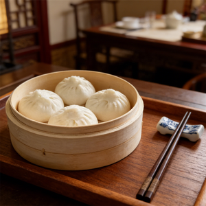 Ensemble de raviolis chinois artificiels en plastique pour cuisson à la vapeur, 4 Xiaolongbao réalistes à motif cœur, matériaux de qualité supérieure, cuisine traditionnelle - Product Image 3